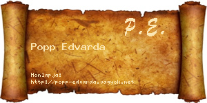 Popp Edvarda névjegykártya